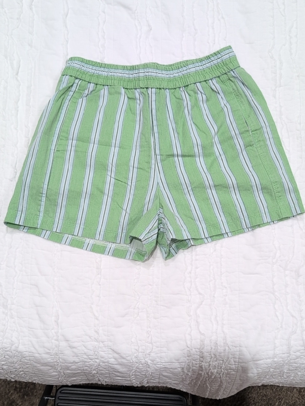 Comfy Green Striped Women’s Shorts